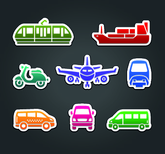 Different Transport stickers vector 03 Different Transport stickers vector 03