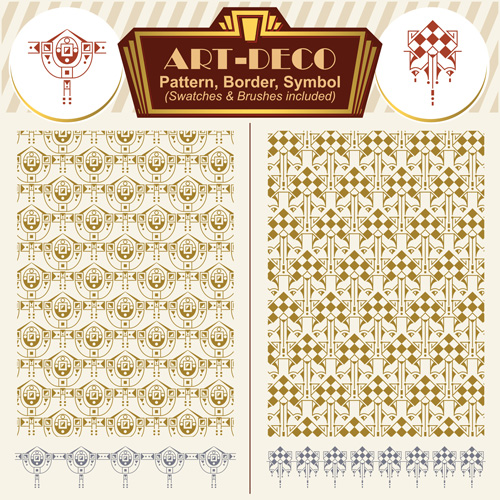 Art deco symbol with pattern and borders vector 11 Art deco symbol with pattern and borders vector 11