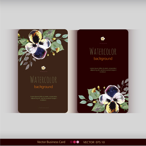 watercolor flower business cards business 
