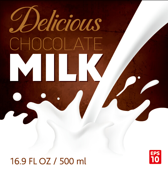 Chocolate milk poster creative vectors 01 Chocolate milk poster creative vectors 01