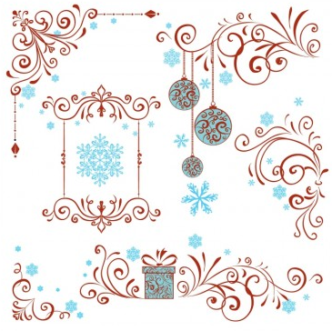 Christmas Ornaments Swirl vector material Christmas Ornaments Swirl vector material