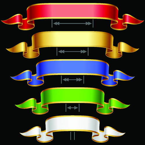 Gold edges ribbon banners vector graphic Gold edges ribbon banners vector graphic