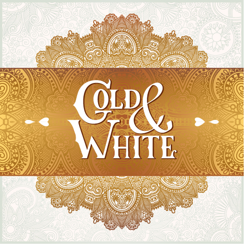 Gold with white floral ornaments background vector illustration set 22 Gold with white floral ornaments background vector illustration set 22