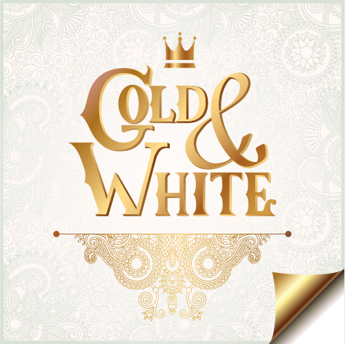 Gold with white floral ornaments background vector illustration set 23 Gold with white floral ornaments background vector illustration set 23