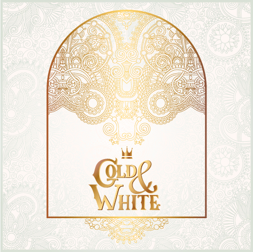 width ornaments gold floral background 