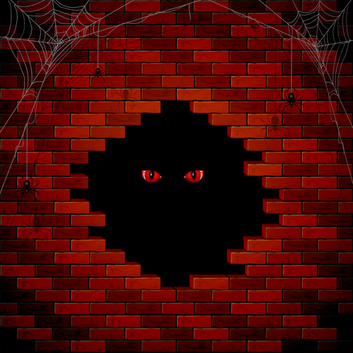 Halloween brick wall background vector 01 Halloween brick wall background vector 01