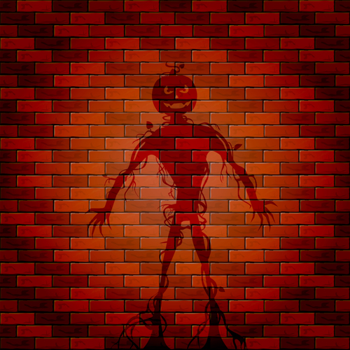 Halloween brick wall background vector 05 Halloween brick wall background vector 05