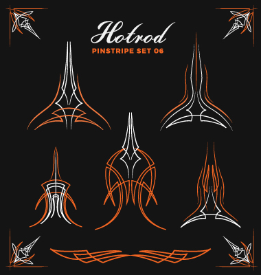 Hotrod pinstripe vector illustration set 06 Hotrod pinstripe vector illustration set 06