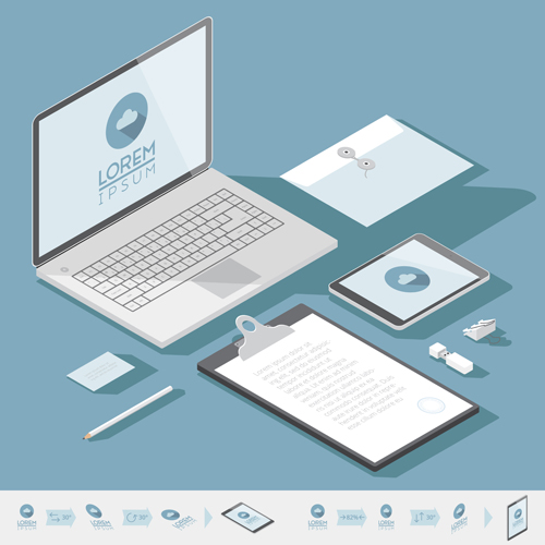 Isometric branding infographics template vector 07 Isometric branding infographics template vector 07
