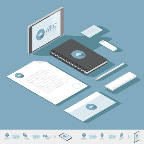 Isometric branding infographics template vector 10 Isometric branding infographics template vector 10