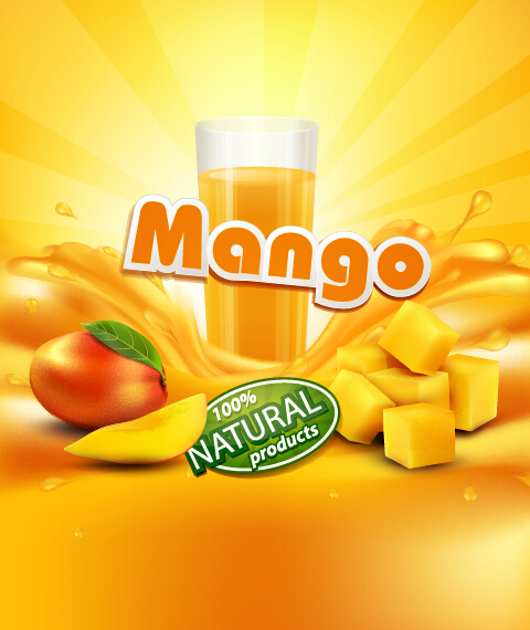 Mango juice nature vector 01 Mango juice nature vector 01
