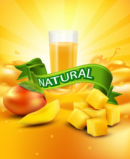 Mango juice nature vector 02 Mango juice nature vector 02