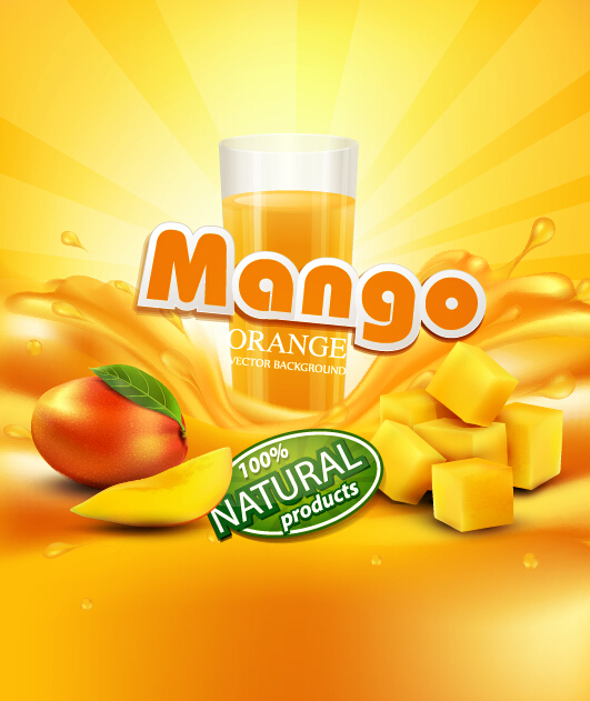 Mango juice nature vector 03 Mango juice nature vector 03