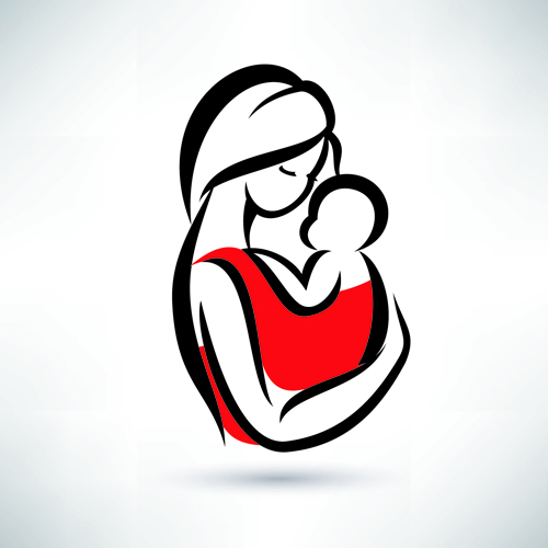 Pregnacy abstract design vector 03