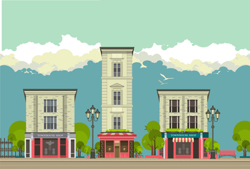 Roadside cafe vector template 06