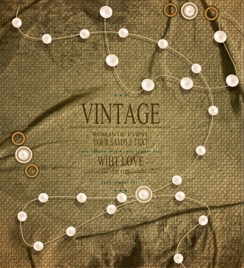 Romantic vintage cards with love vector 04 Romantic vintage cards with love vector 04