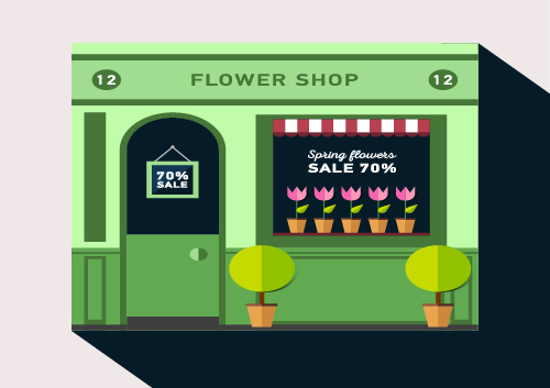 Stores with long shadow flat vector material 02 Stores with long shadow flat vector material 02