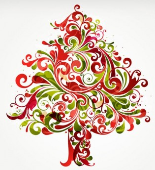 Christmas tree colorful vectors graphics