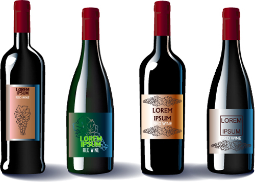 Vector wine bottle design material set 10 Vector wine bottle design material set 10