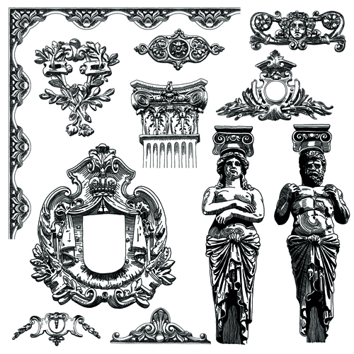Victorian style decorative elements vector graphics 03