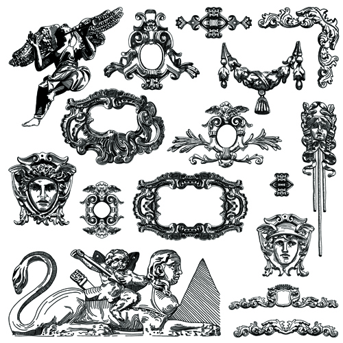 Victorian style decorative elements vector graphics 04