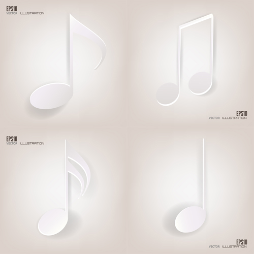 White music note vector material White music note vector material