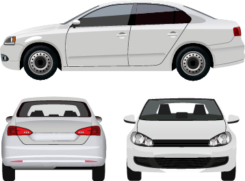 white Sedan design 