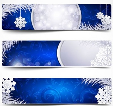 Blue christmas banner with snowfloake vector Blue christmas banner with snowfloake vector