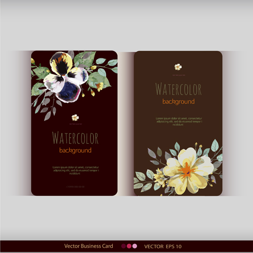 watercolor business cards business beautiful 