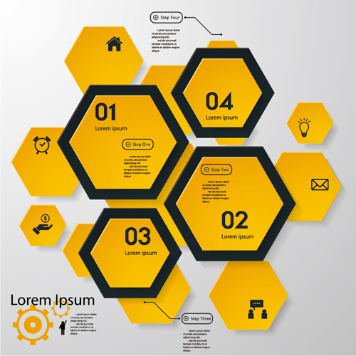Black with yellow business background vector 01