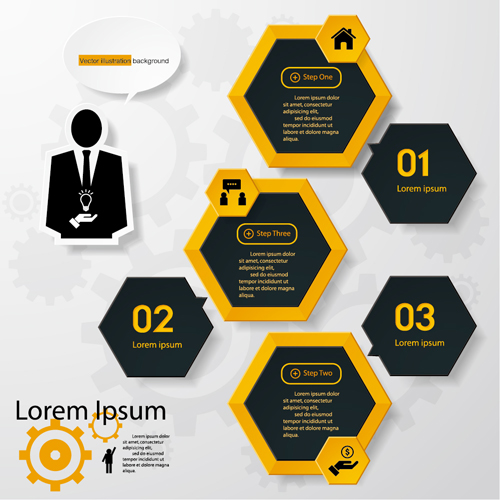 Black with yellow business background vector 04 Black with yellow business background vector 04
