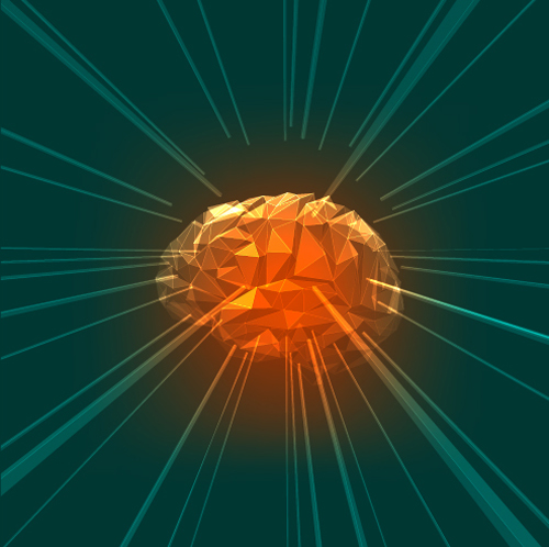 Brain geometric shapes vector illustration 09