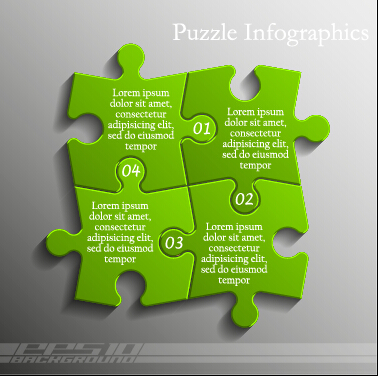 Creative puzzle infographic template vector 05 Creative puzzle infographic template vector 05