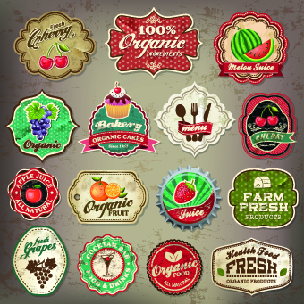 Vintage Food logo with labels vector 05 Vintage Food logo with labels vector 05