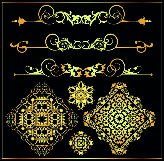 Gold calligraphic decor vector 06 Gold calligraphic decor vector 06