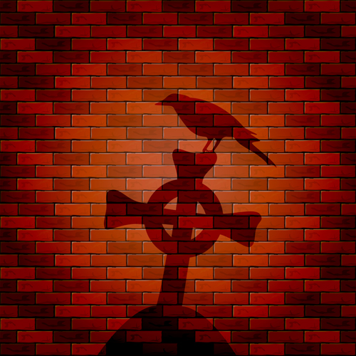 Halloween brick wall background vector 06 Halloween brick wall background vector 06