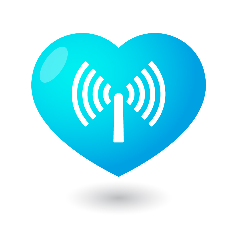 wireless wi-fi signal heart 