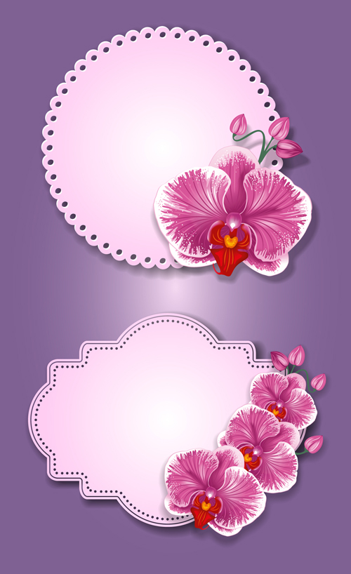 Flower and labels vector 05 Flower and labels vector 05