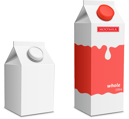 Milk packer carton vector template 01 Milk packer carton vector template 01