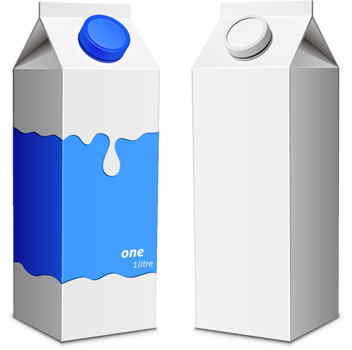 Milk packer carton vector template 03 Milk packer carton vector template 03