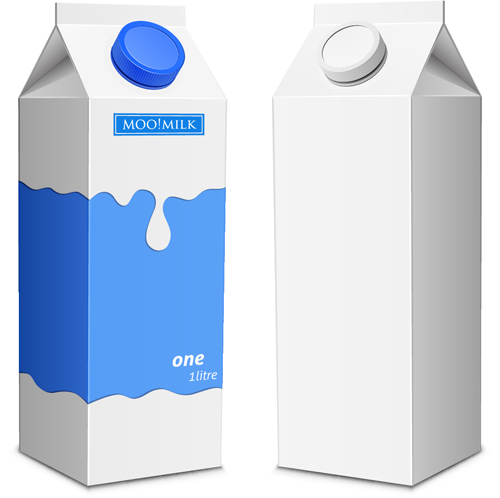 Milk packer carton vector template 07 Milk packer carton vector template 07
