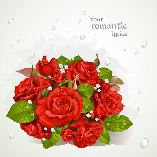 water rose red drop background 