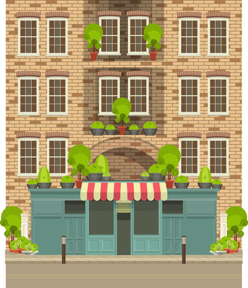 Roadside cafe vector template 03