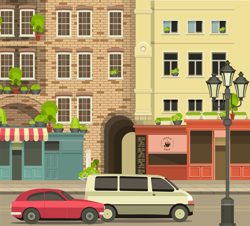 Roadside cafe vector template 05