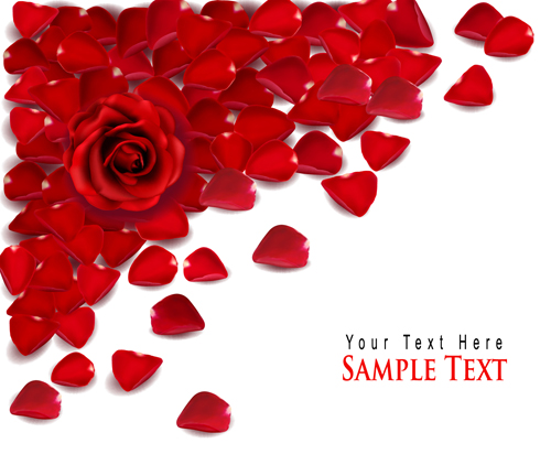 Rose leaf Valentine day card vector material Rose leaf Valentine day card vector material