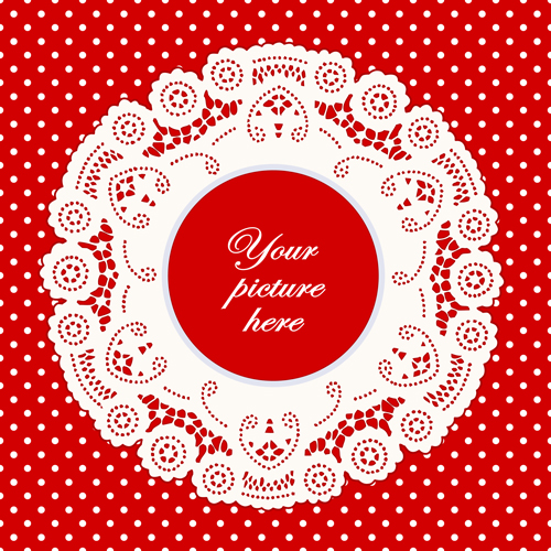 Round lace frames vector set 02 Round lace frames vector set 02