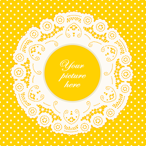 Round lace frames vector set 03 Round lace frames vector set 03