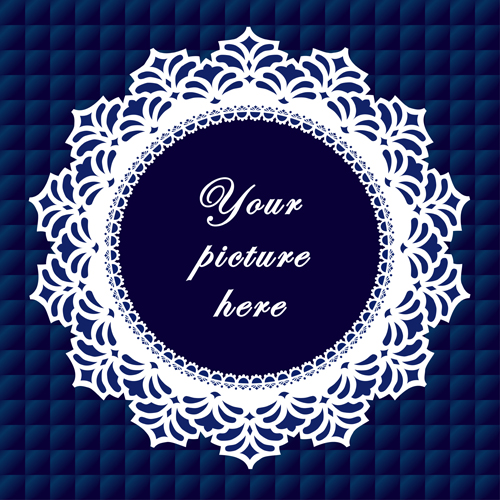 Round lace frames vector set 04 Round lace frames vector set 04
