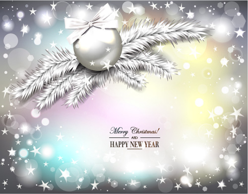 Silver christmas decor with stars background vector Silver christmas decor with stars background vector