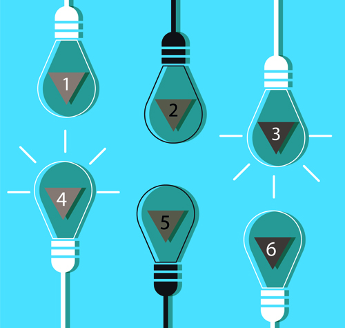 Vector lamp creative idea business template 01